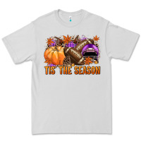 Dove Grey Tis' the season Football purple helmet Premium Tee - NancyCooperArtShop