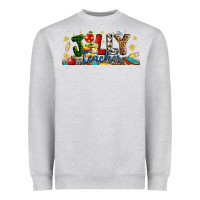 Heather Grey Christmas Jolly Teacher Heavyweight Sweatshirt - Artiststas