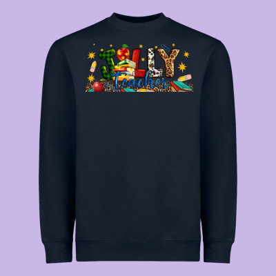 Christmas Jolly Teacher Heavyweight Sweatshirt Designed By Artiststas