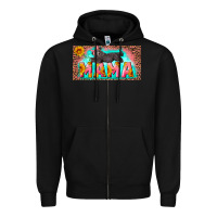 Black mama with baby bear and leopard license plate Zipper Hoodie - Artiststas