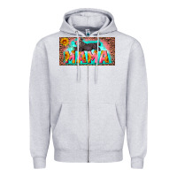 Heather Grey mama with baby bear and leopard license plate Zipper Hoodie - Artiststas