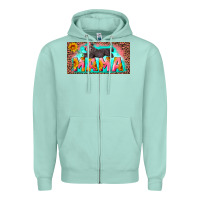 Seafoam mama with baby bear and leopard license plate Zipper Hoodie - Artiststas