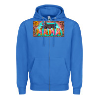 True Royal mama with baby bear and leopard license plate Zipper Hoodie - Artiststas