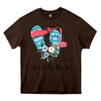 Chocolate Brown Wine Flip Flops Girl Heavy Core Tee - Bettercallsaul