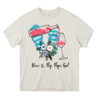 Cream Wine Flip Flops Girl Heavy Core Tee - Bettercallsaul