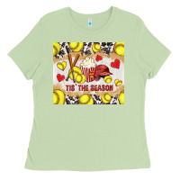 Matcha tis' the season softball with cowhide tumbler tbs Ladies Tee - TumblerDesignByShophia