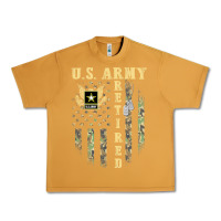 Peanut Butter US ARMY Retired  Distressed American Flag Patriotic Urban Heavy Tee - longCreatives