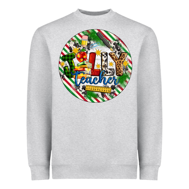 Christmas Jolly Teacher Heavyweight Sweatshirt by Artiststas | Teevron