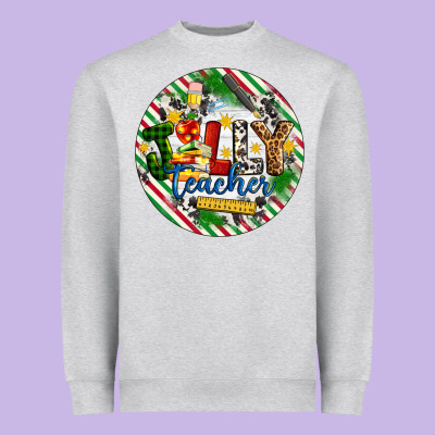 Christmas Jolly Teacher Heavyweight Sweatshirt Designed By Artiststas