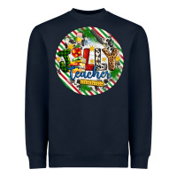 Navy Christmas Jolly Teacher Heavyweight Sweatshirt - Artiststas