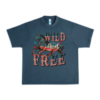 Midnight Navy Wild and free 4th of july Urban Heavy Tee - CowGirlArtShop