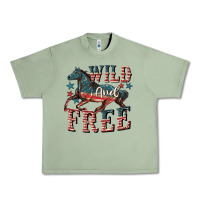 Oil Green Wild and free 4th of july Urban Heavy Tee - CowGirlArtShop