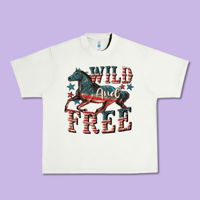 Wild And Free 4th Of July Urban Heavy Tee Designed By Cowgirlartshop