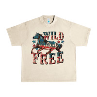 Sandshell Wild and free 4th of july Urban Heavy Tee - CowGirlArtShop