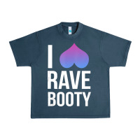 Midnight Navy I Love Rave Booty I Heart Rave Tops Urban Heavy Tee - longCreatives