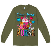 Army Green One Loved Nurse Valentines Day Frappe Coffee Long Sleeve Tee - FaDigitalArtStudio