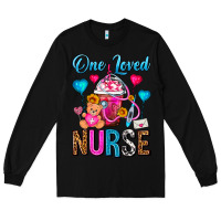 Black One Loved Nurse Valentines Day Frappe Coffee Long Sleeve Tee - FaDigitalArtStudio