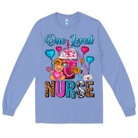 Colony Blue One Loved Nurse Valentines Day Frappe Coffee Long Sleeve Tee - FaDigitalArtStudio