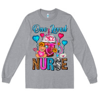 Heather Grey One Loved Nurse Valentines Day Frappe Coffee Long Sleeve Tee - FaDigitalArtStudio