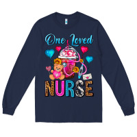 Navy One Loved Nurse Valentines Day Frappe Coffee Long Sleeve Tee - FaDigitalArtStudio