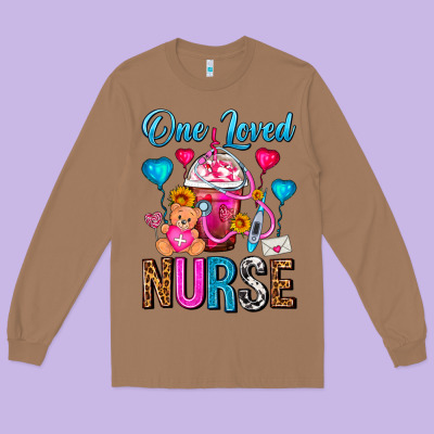 One Loved Nurse Valentines Day Frappe Coffee Long Sleeve Tee Designed By Fadigitalartstudio