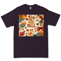 Plum Hello Fall Premium Tee - texasbilliewilder