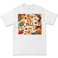 White Hello Fall Premium Tee - texasbilliewilder