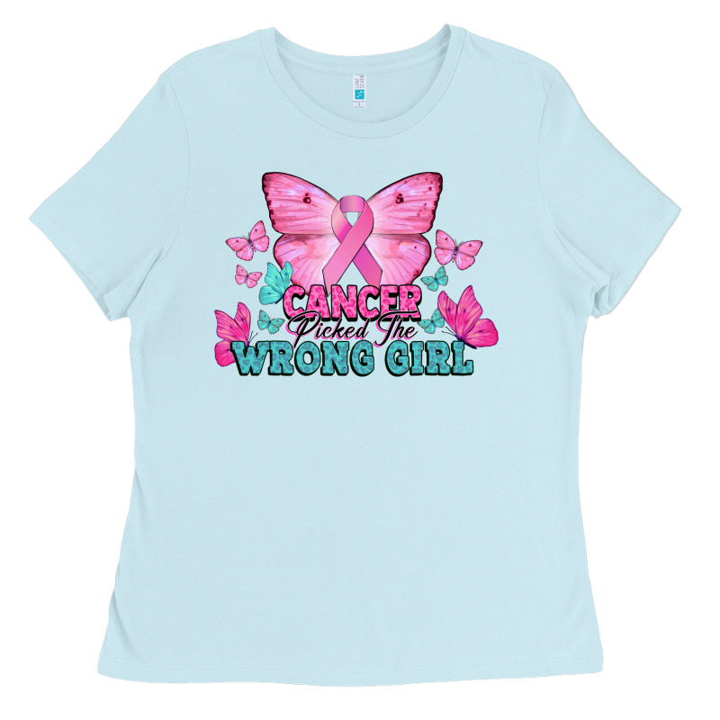 Cancer Picked The Wrong Girl Cancer Awareness Ladies Tee by HowdyJamesFarm | Teevron