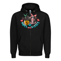 Black hogs and kisses pigs Zipper Hoodie - Artiststas