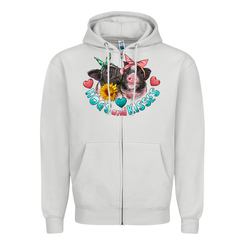 Hogs And Kisses Pigs Zipper Hoodie by Artiststas | Teevron