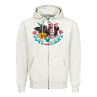 Oatmeal Heather hogs and kisses pigs Zipper Hoodie - Artiststas