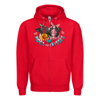 Red hogs and kisses pigs Zipper Hoodie - Artiststas