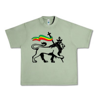 Oil Green Rasta Lion of Judah Rastafarian Reggae Lion and Christian Urban Heavy Tee - longCreatives