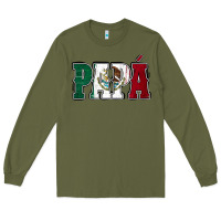 Army Green Mexican Flag Papá Long Sleeve Tee - Jasminsmagicworld