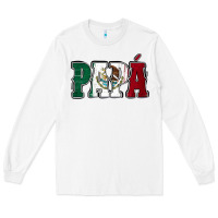 White Mexican Flag Papá Long Sleeve Tee - Jasminsmagicworld