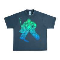 Midnight Navy Ice Hockey Goalie Hockey Player Youth Men Kids Boys Urban Heavy Tee - longCreatives