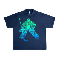 Navy Ice Hockey Goalie Hockey Player Youth Men Kids Boys Urban Heavy Tee - longCreatives