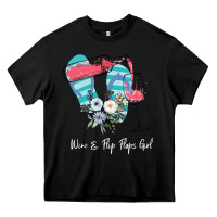 Black Wine Flip Flops Girl Heavy Core Tee - Bettercallsaul