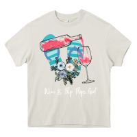 Cream Wine Flip Flops Girl Heavy Core Tee - Bettercallsaul