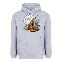 Heather Grey white  cowgirl  and roses Heavyweight Hoodie - AdoDesignShop