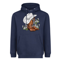Navy white  cowgirl  and roses Heavyweight Hoodie - AdoDesignShop