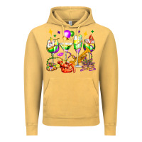 Mardi Gras Wine Glasses Olivia Vintage Hoodie | Teevron