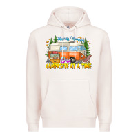 Pale Pink Making Memories Campsites Time Premium Hoodie - CowhideDigitalArt