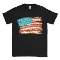 Black American flag with leopard Classic Tee - HowdyJamesFarm