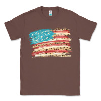 Chestnut American flag with leopard Classic Tee - HowdyJamesFarm