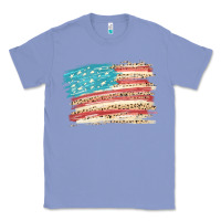 Colony Blue American flag with leopard Classic Tee - HowdyJamesFarm