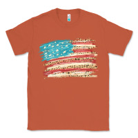 Copper American flag with leopard Classic Tee - HowdyJamesFarm