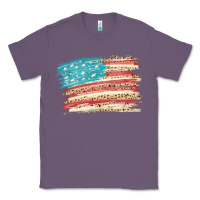 Lavender American flag with leopard Classic Tee - HowdyJamesFarm
