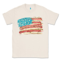Natural American flag with leopard Classic Tee - HowdyJamesFarm