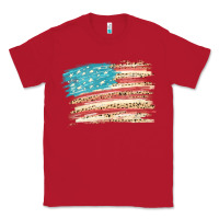 Red American flag with leopard Classic Tee - HowdyJamesFarm